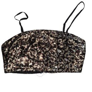 Olivaceous Black and Gold Sequin Camisole